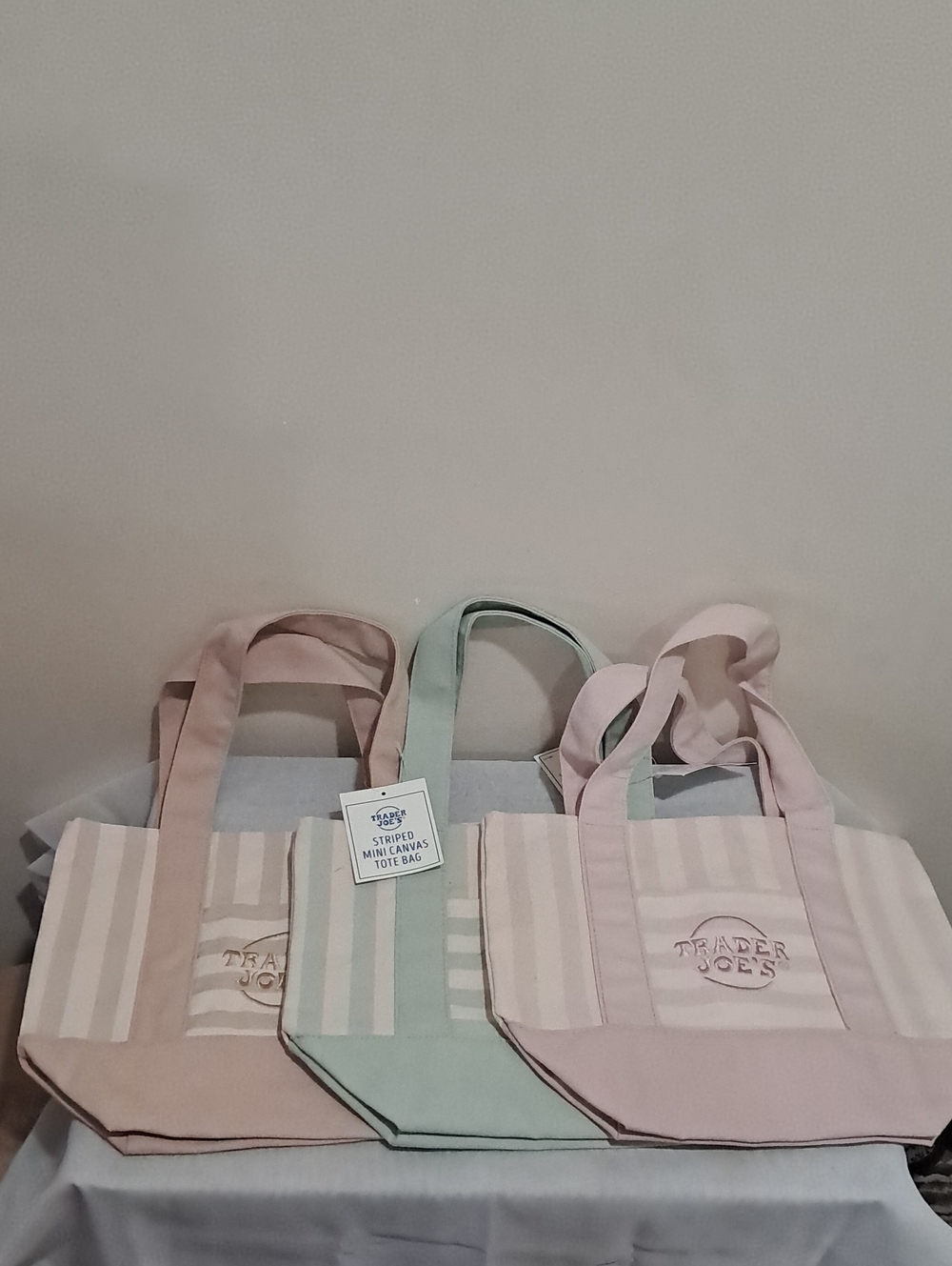 Pastel Stripe Canvas Totes